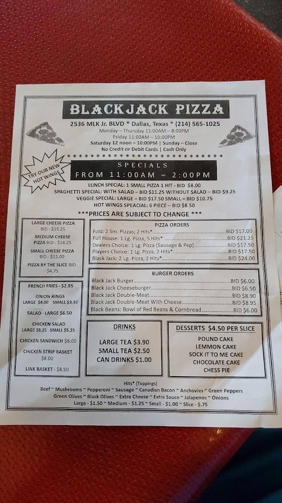 Blackjack Pizza Black Jack Burger