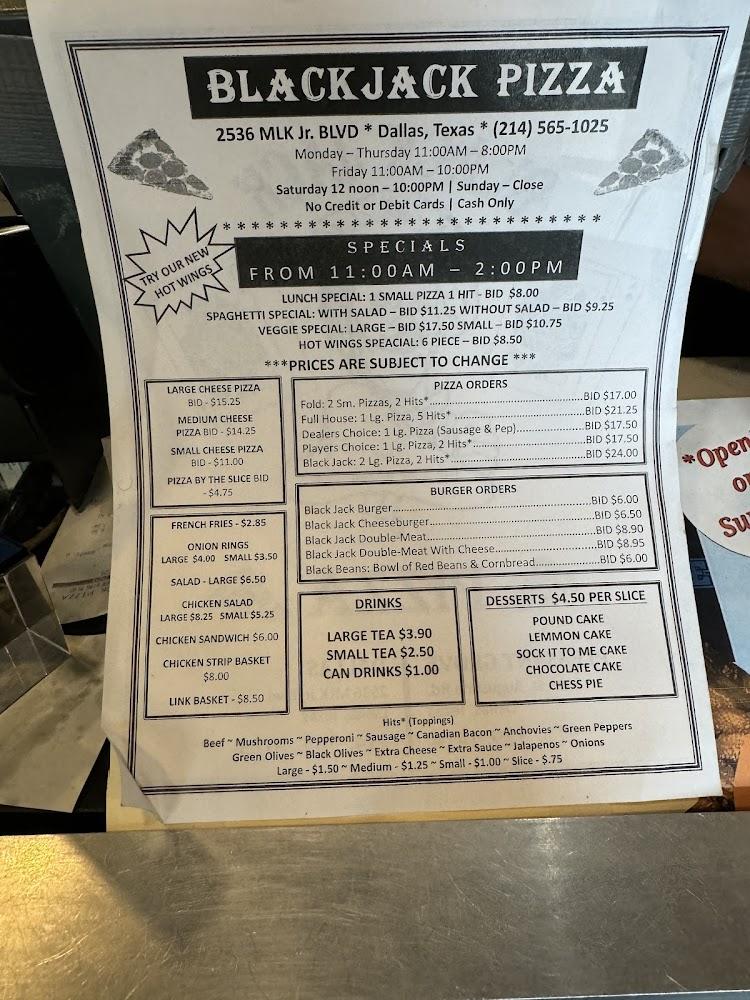 Blackjack Pizza Black Jack Cheeseburger