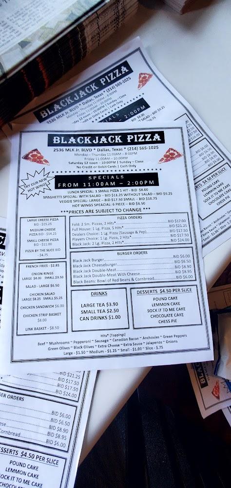Blackjack Pizza Menu image 4